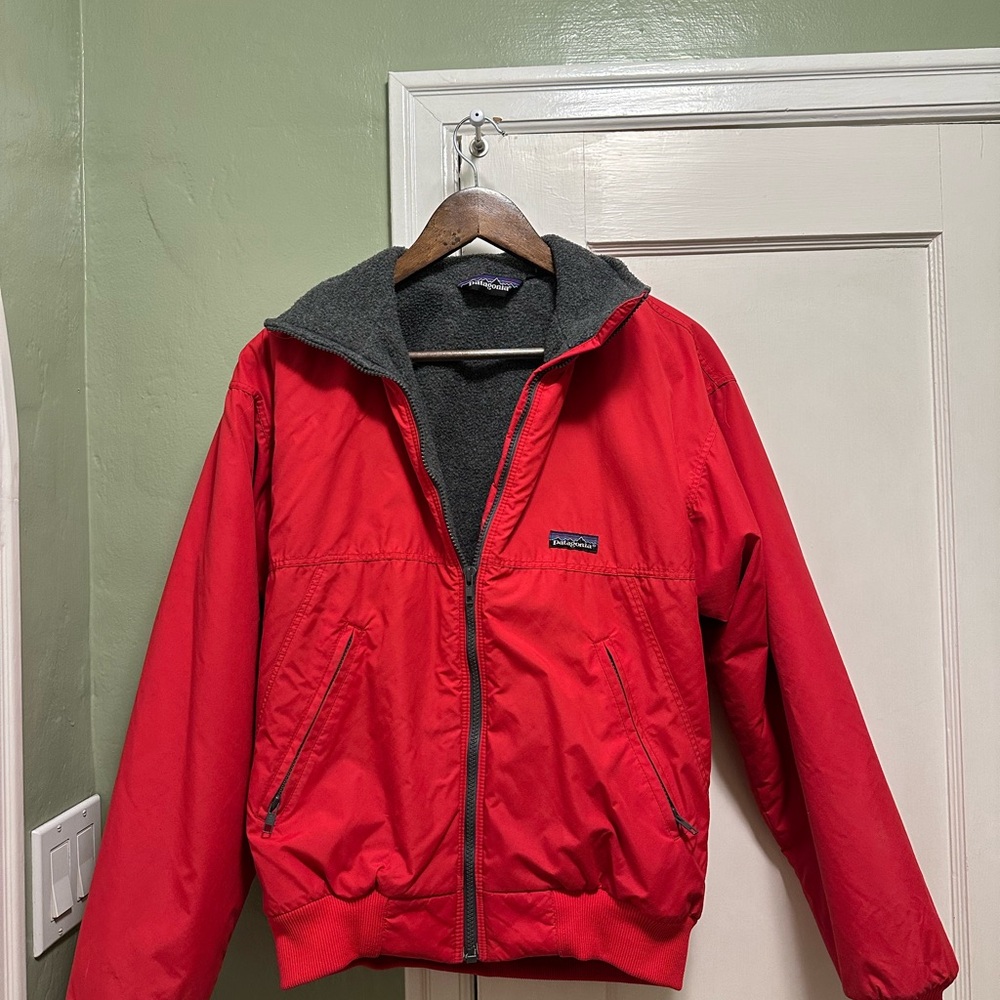 Patagonia Vibrant Red Jacket with Dark Gray Interior